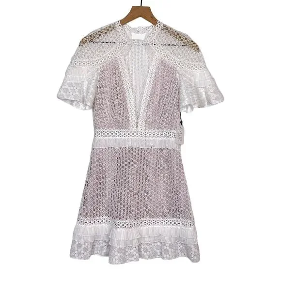 self portrait cream boucle tailored mini dress self-portrait - Cream Sequin Boucle Tailored Midi Dress
